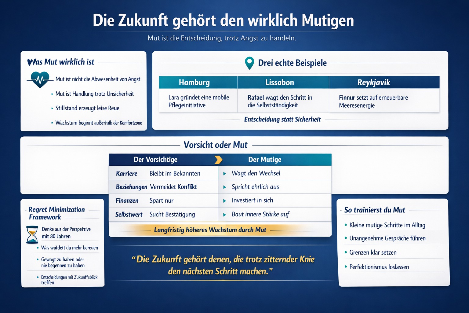 Infografik Die Zukunft gehört allein den wirklich Mutigen