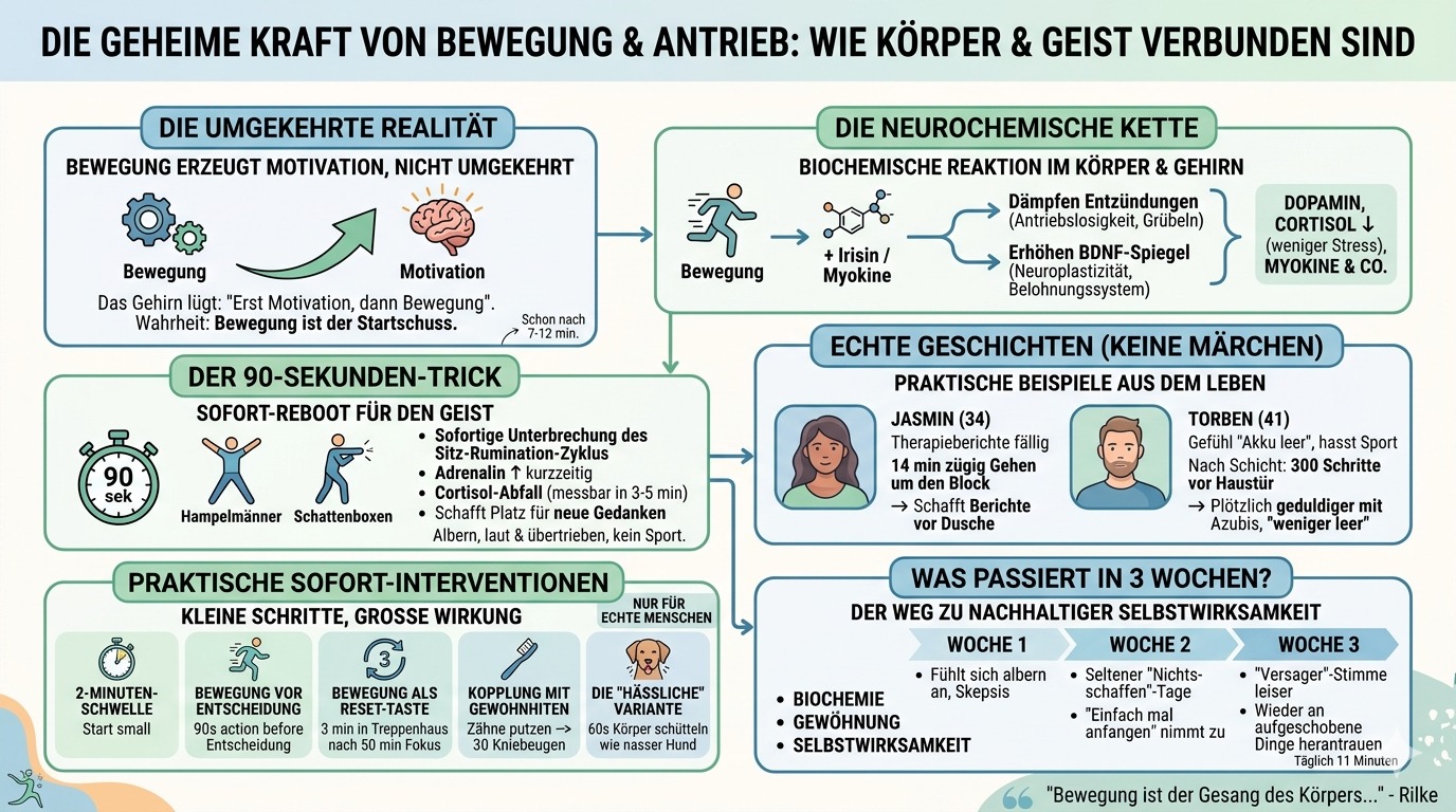 Infografik Die geheime Kraft von Bewegung und Antrieb