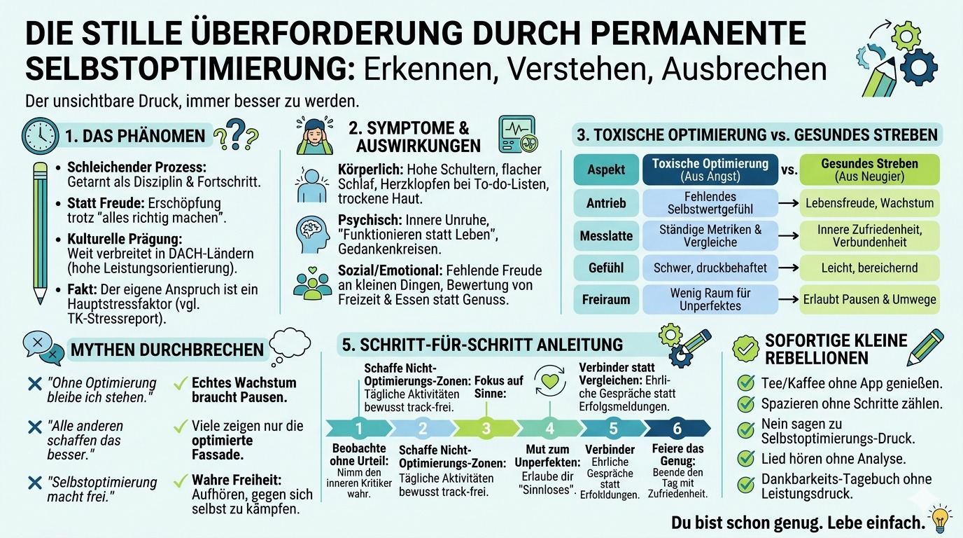 Infografik Die stille Überforderung durch permanente Selbstoptimierung