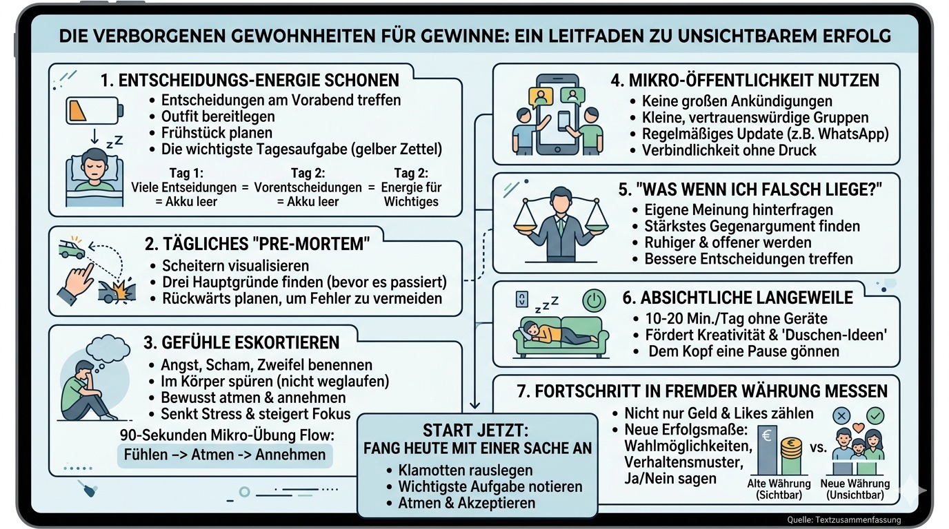 Infografik Die verborgenen Gewohnheiten, die zu Gewinnen führen