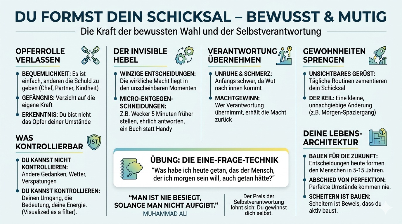 Infografik Du formst dein Schicksal – bewusst und mutig