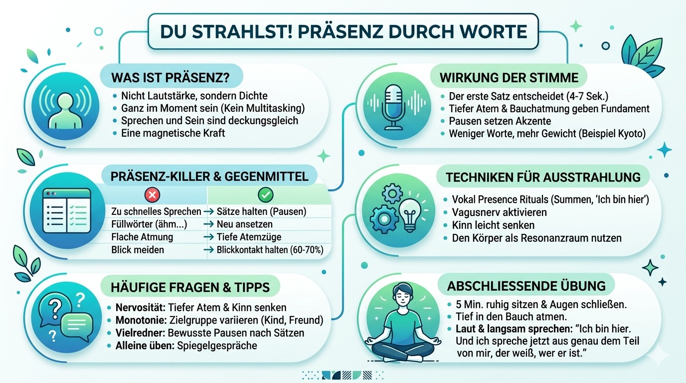 Infografik Du strahlst! Präsenz durch Worte