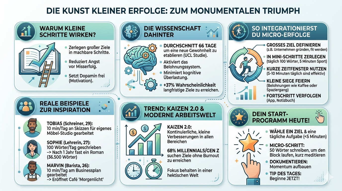Infografik Entdecke die Kunst kleiner Erfolge