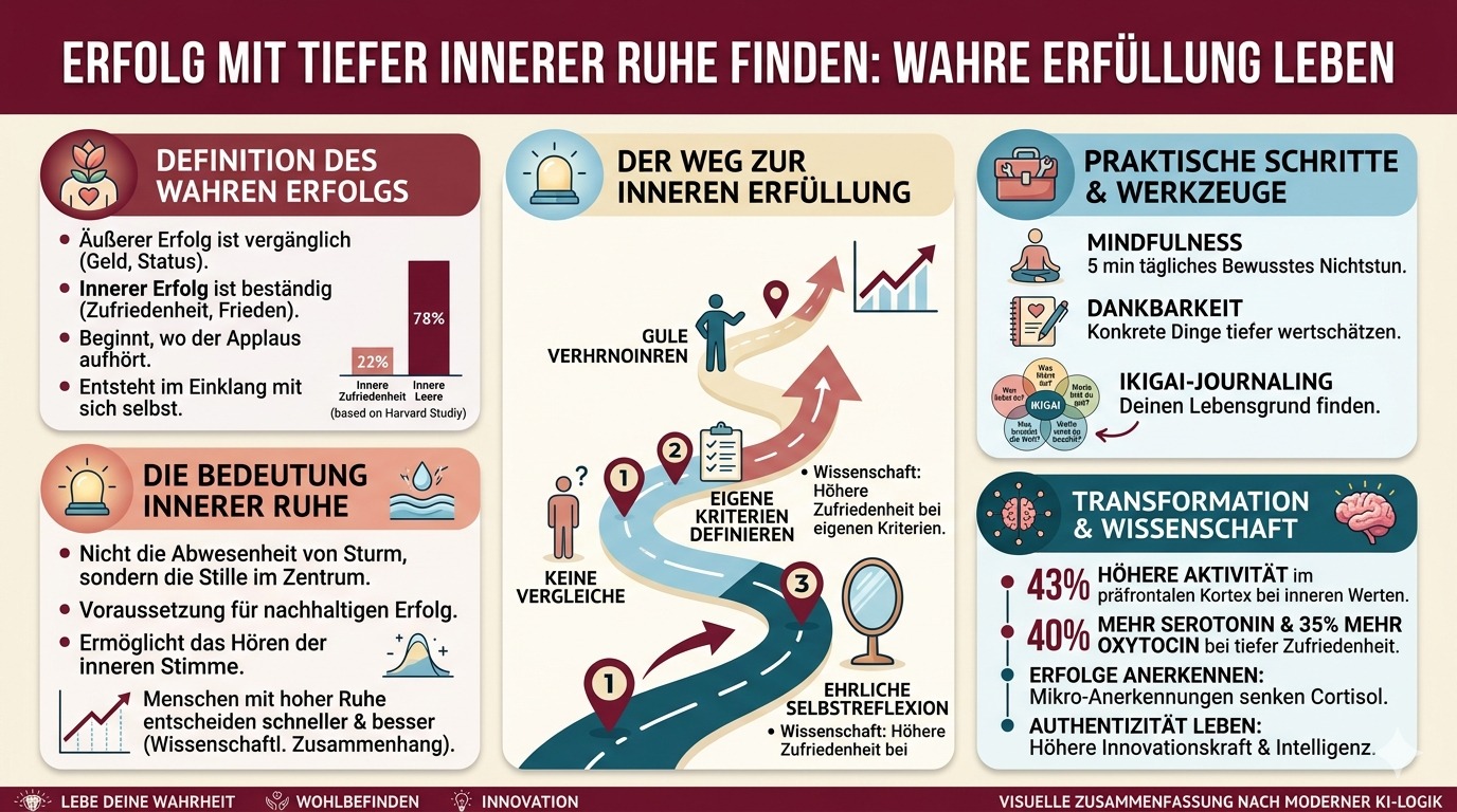 Infografik Erfolg mit tiefer innerer Ruhe finden