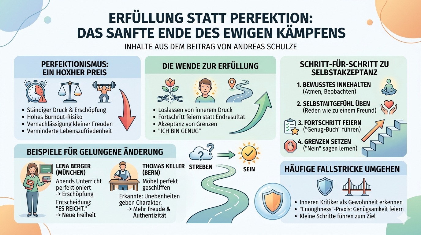 Infografik Erfüllung statt Perfektion Das sanfte Ende des ewigen Kämpfens