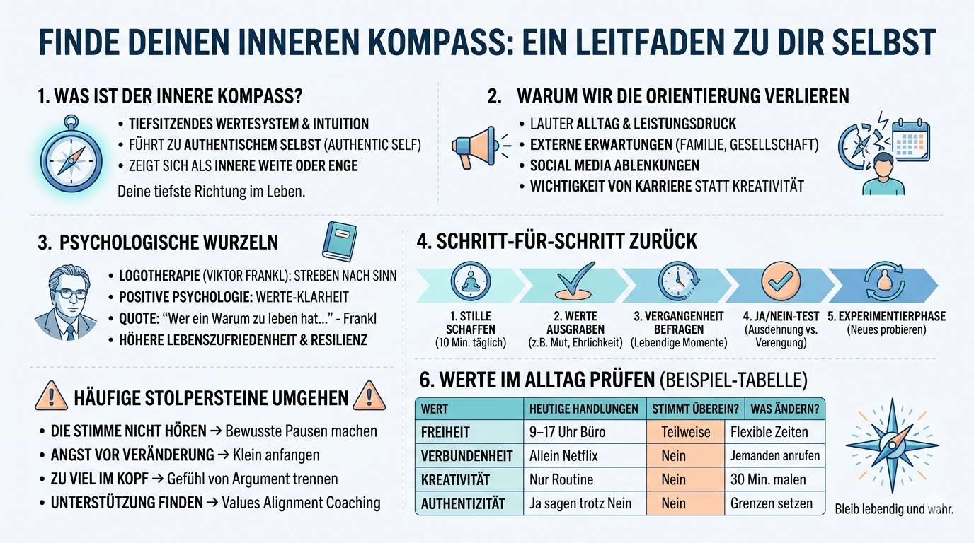 Infografik Finde deinen inneren Kompass
