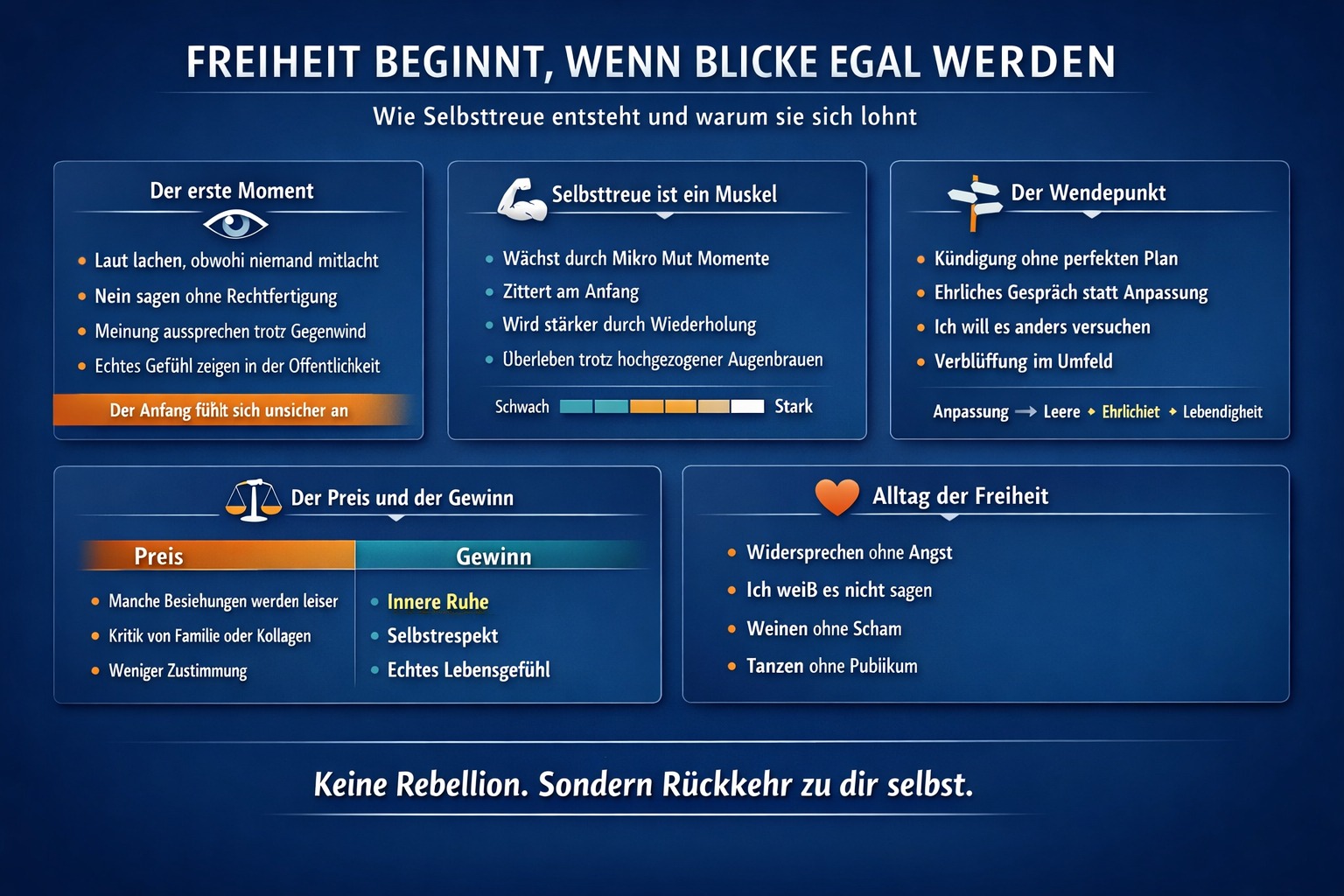 Infografik Freiheit beginnt, wenn Blicke egal werden