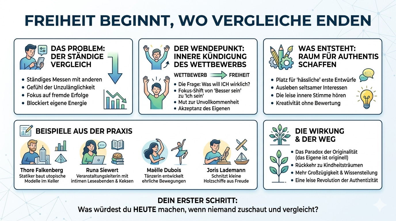 Infografik Freiheit beginnt, wo Vergleiche enden