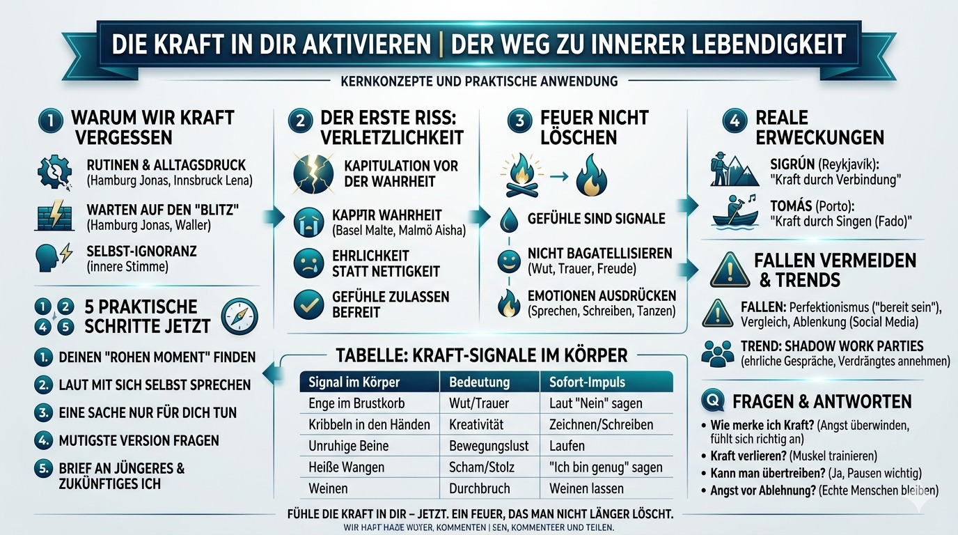 Infografik Fühle, wie die Kraft in dir lebt