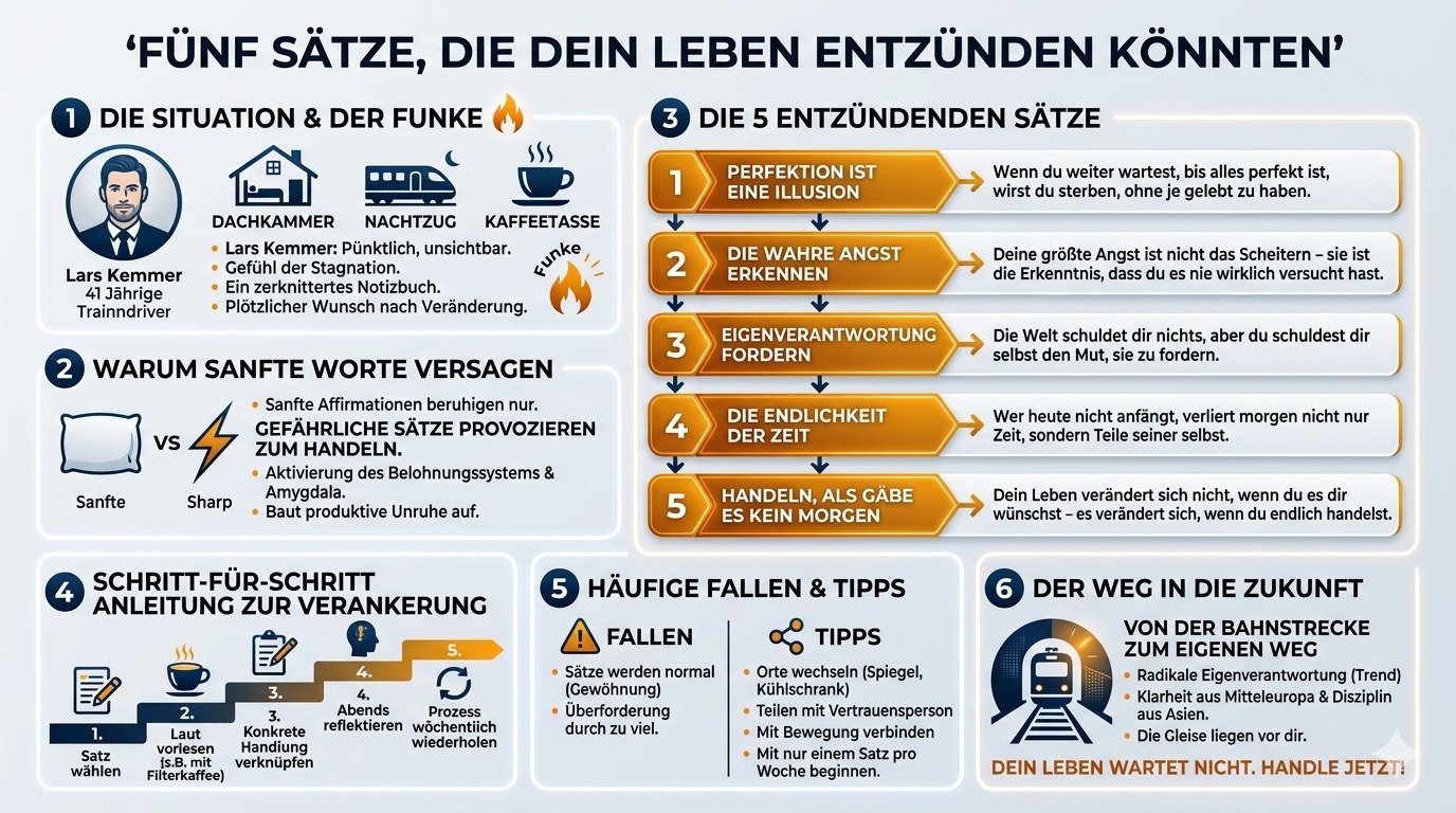 Infografik Fünf Sätze, die dein Leben entzünden könnten