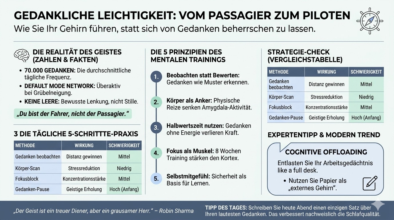 Infografik Gedanken fließen leicht – wie man sie trainiert