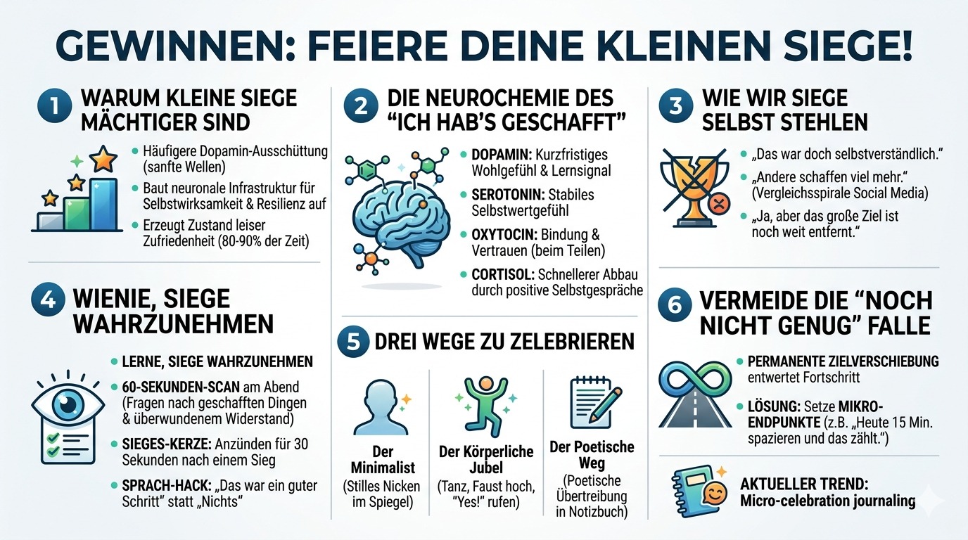 Infografik Gewinnen Feiere deine kleinen Siege!