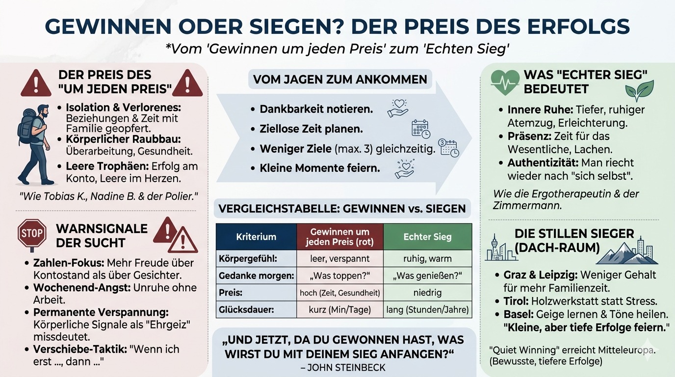 Infografik Gewinnen kostet alles, echter Sieg kostet dich selbst 