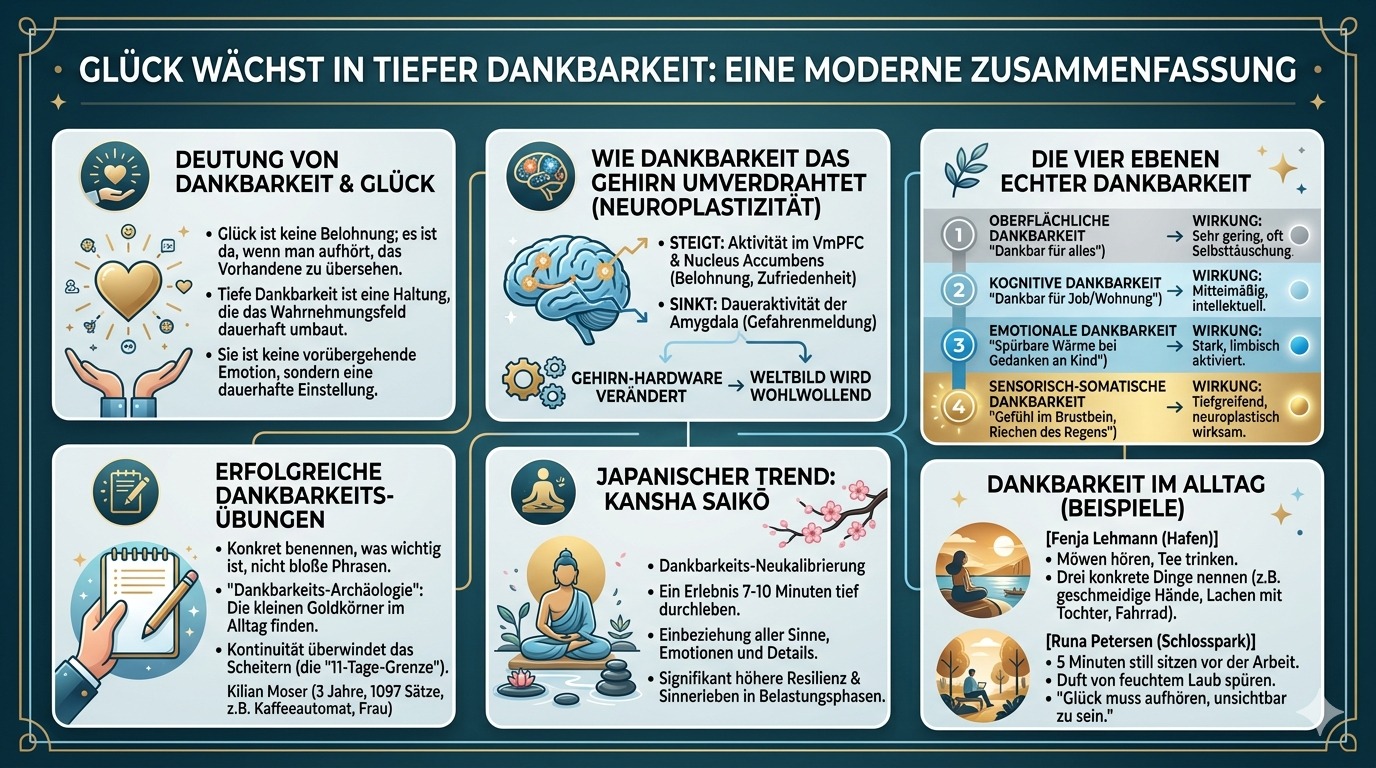 Infografik Glück wächst in tiefer Dankbarkeit. Infografik Glück wächst in tiefer Dankbarkeit.