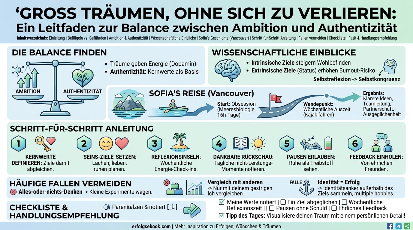 Infografik Groß träumen, ohne sich zu verlieren
