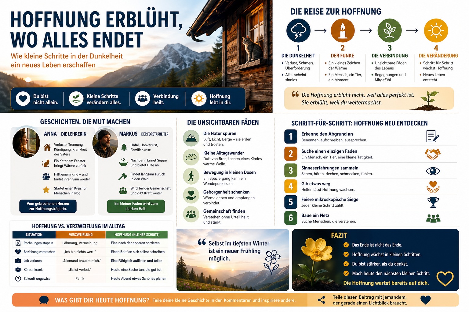 Infografik Hoffnung erblüht wo alles endet 