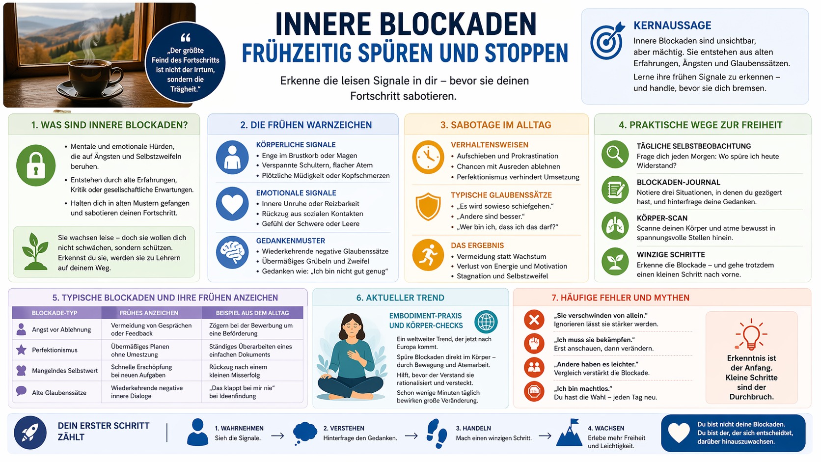 Infografik Innere Blockaden frühzeitig spüren und stoppen