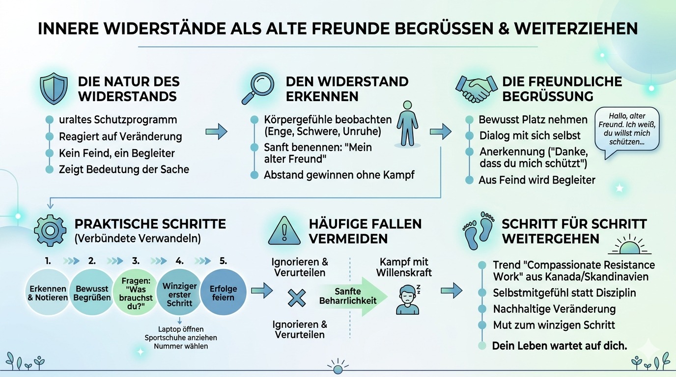Infografik Innere Widerstände als alte Freunde begrüßen