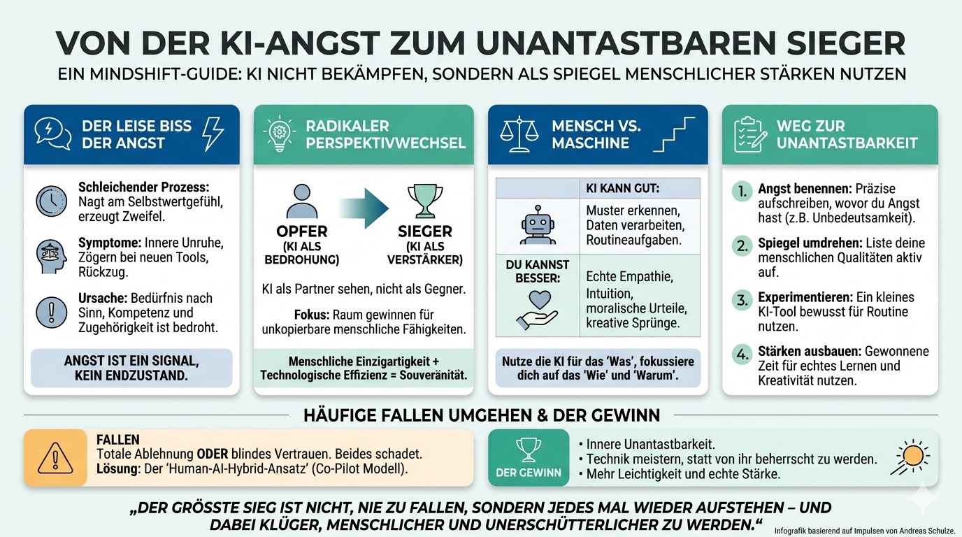Infografik KI Angst frisst Seelen – Weg zum unantastbaren Sieger
