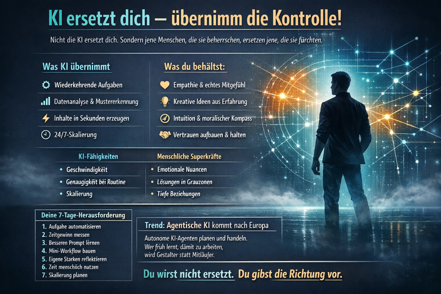 Infografik KI ersetzt dich – übernimm die Kontrolle!