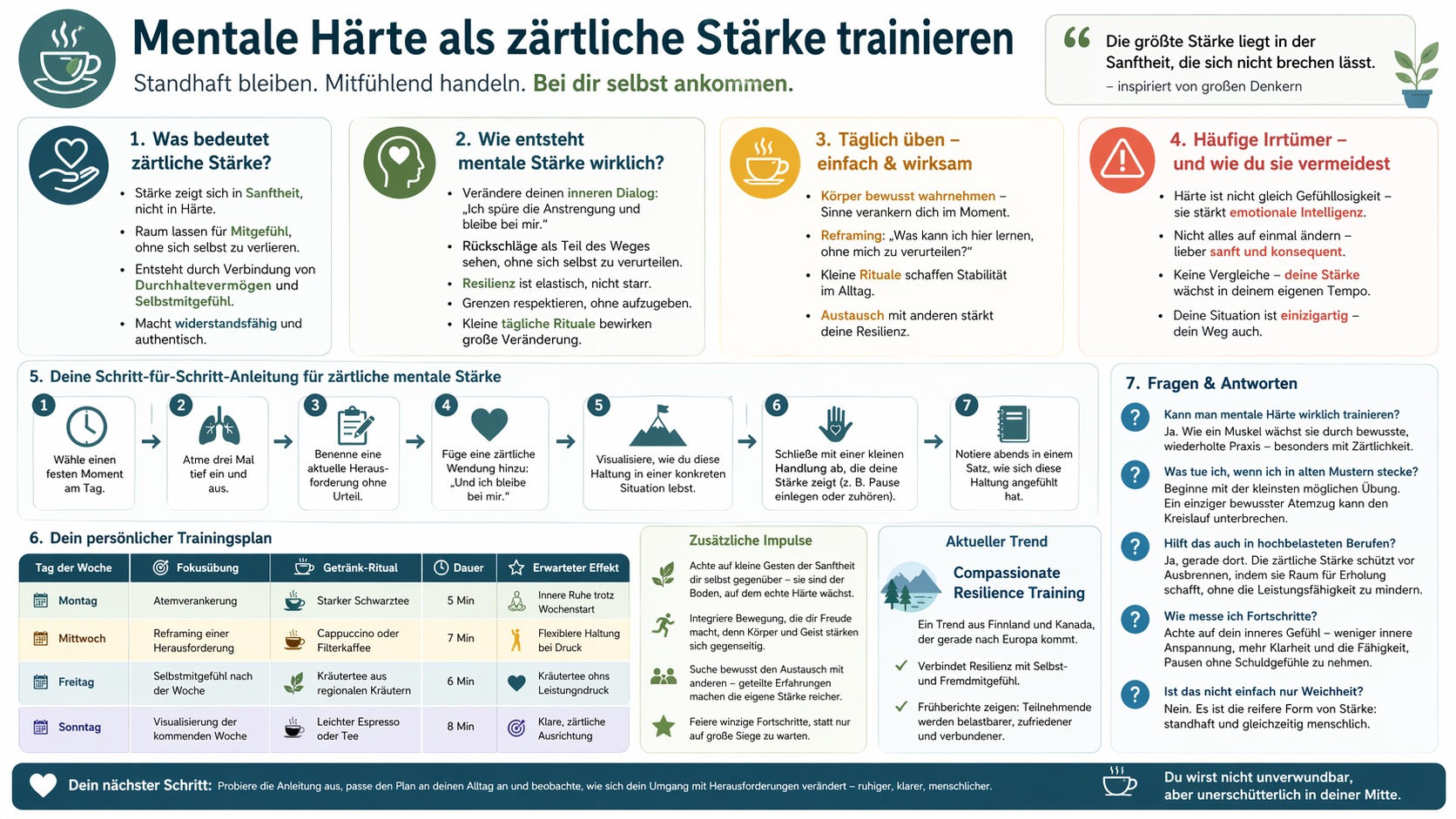 Infografik Mentale Härte als zärtliche Stärke trainieren 