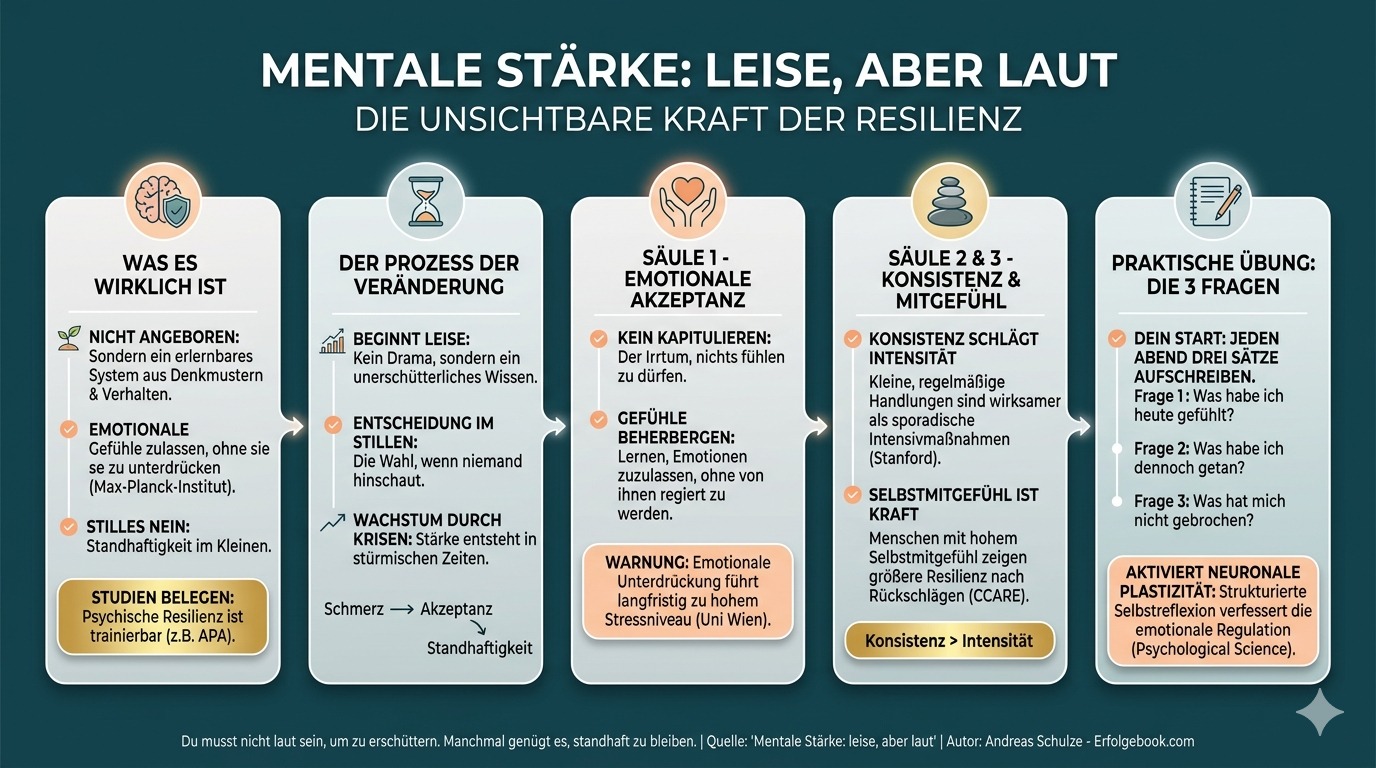 Infografik Mentale Stärke leise, aber laut
