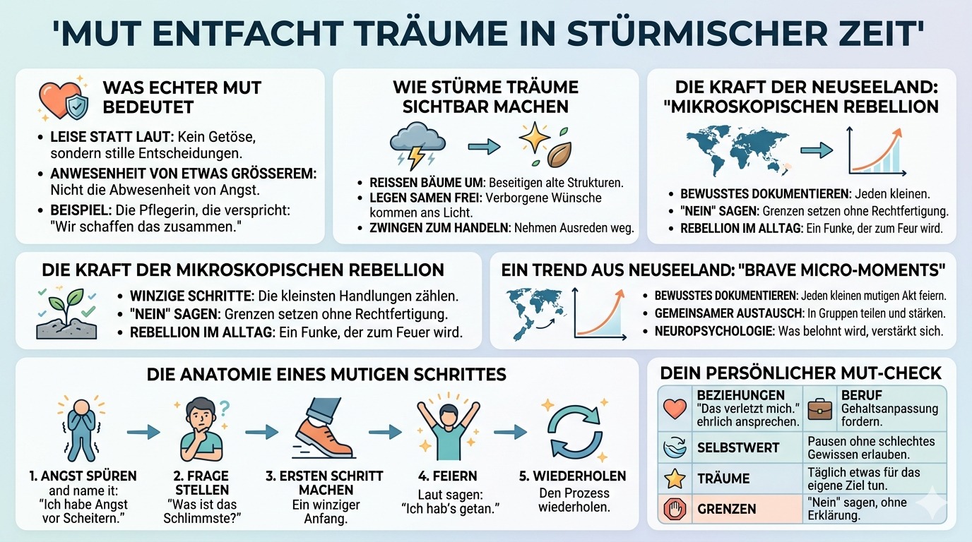 Infografik Mut entfacht Träume in stürmischer Zeit