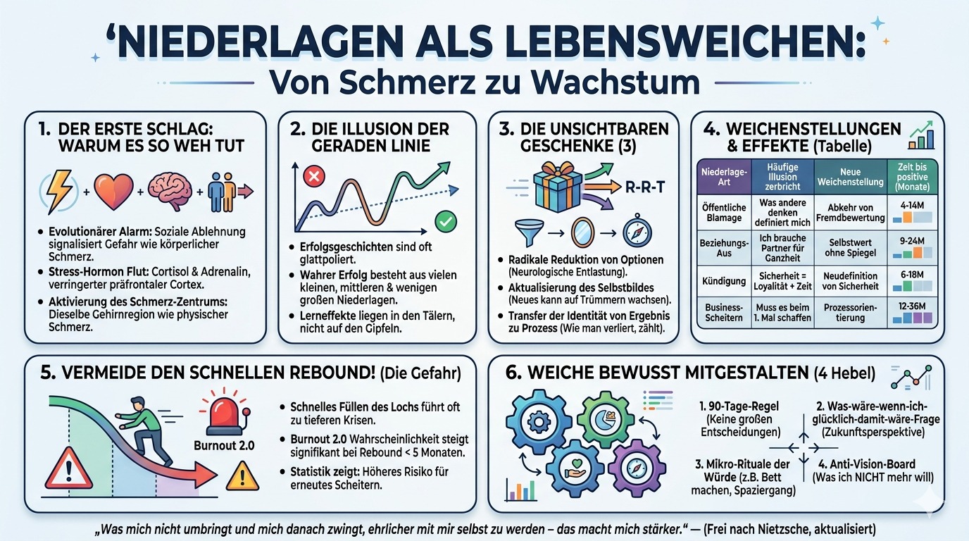 Infografik Niederlagen stellen die besten Weichen deines Lebens.