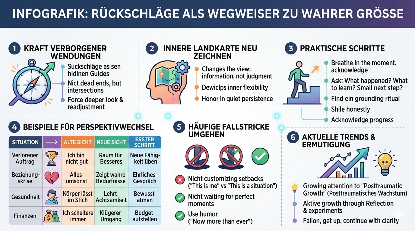 Infografik Rückschläge lenken uns zu wahrer Größe 