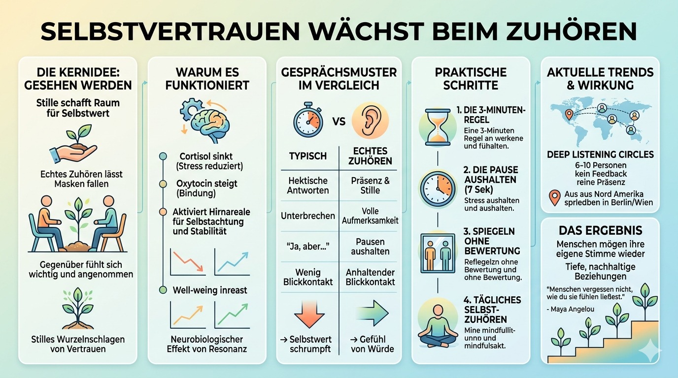 Infografik Selbstvertrauen wächst beim Zuhören.