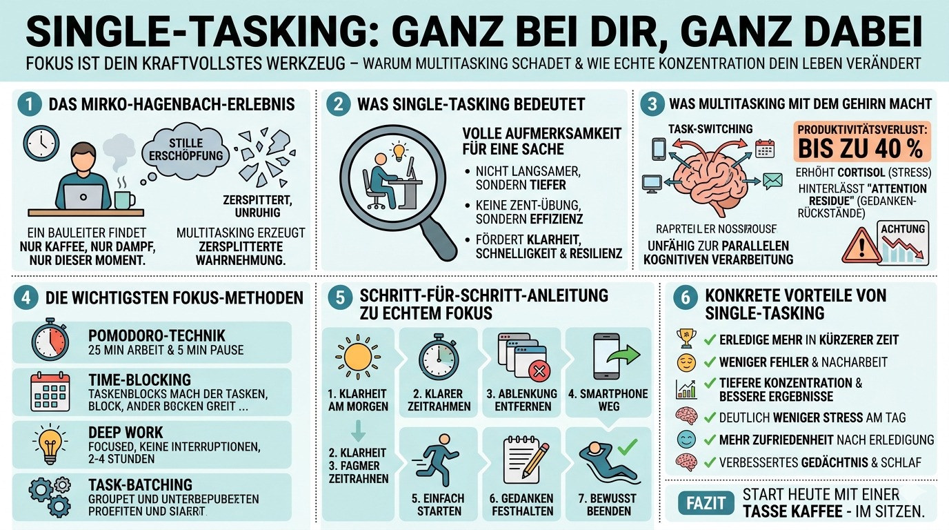 Infografik Single Tasking Ganz bei dir, ganz dabei