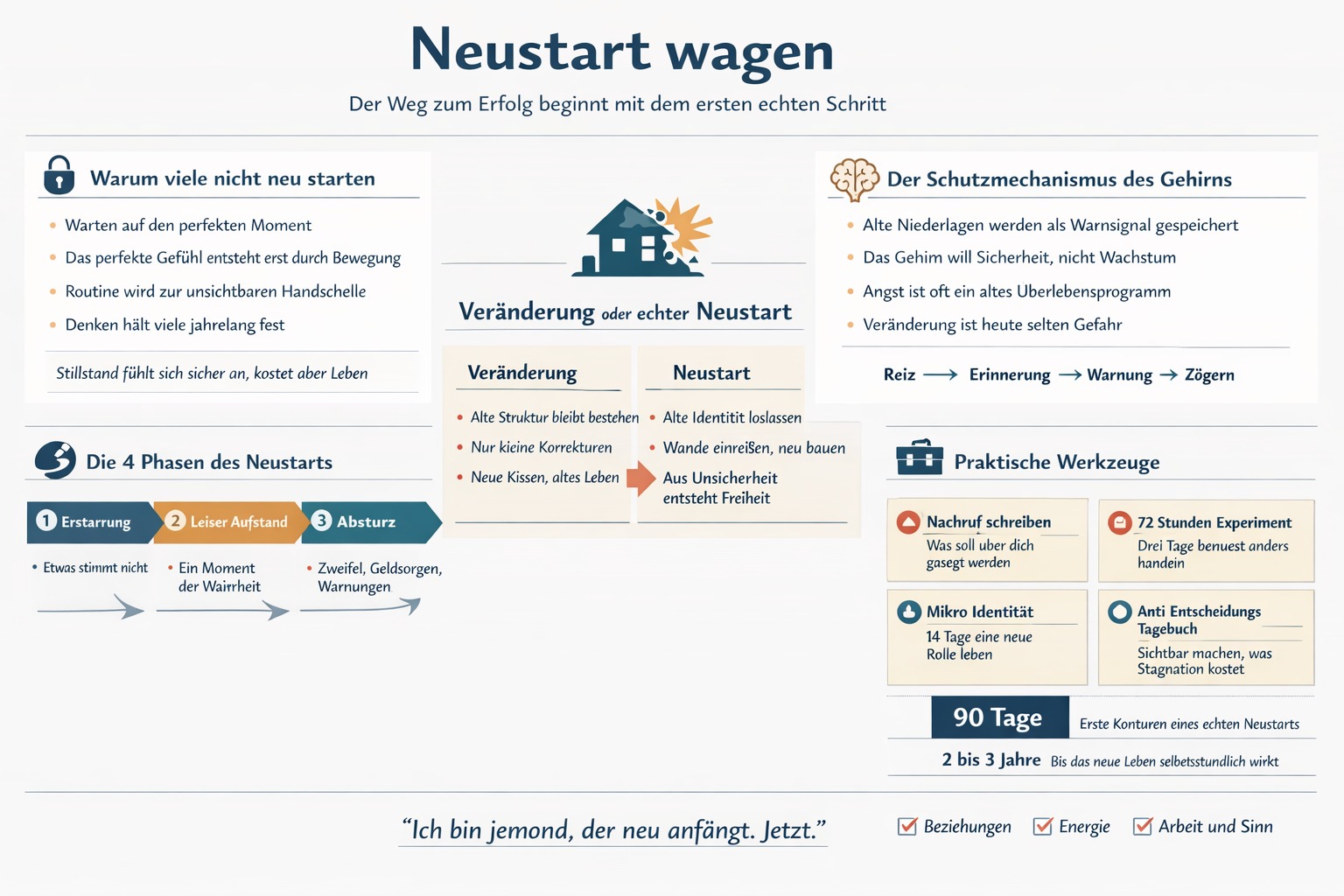 Infografik Starte neu Dein Weg zum Erfolg