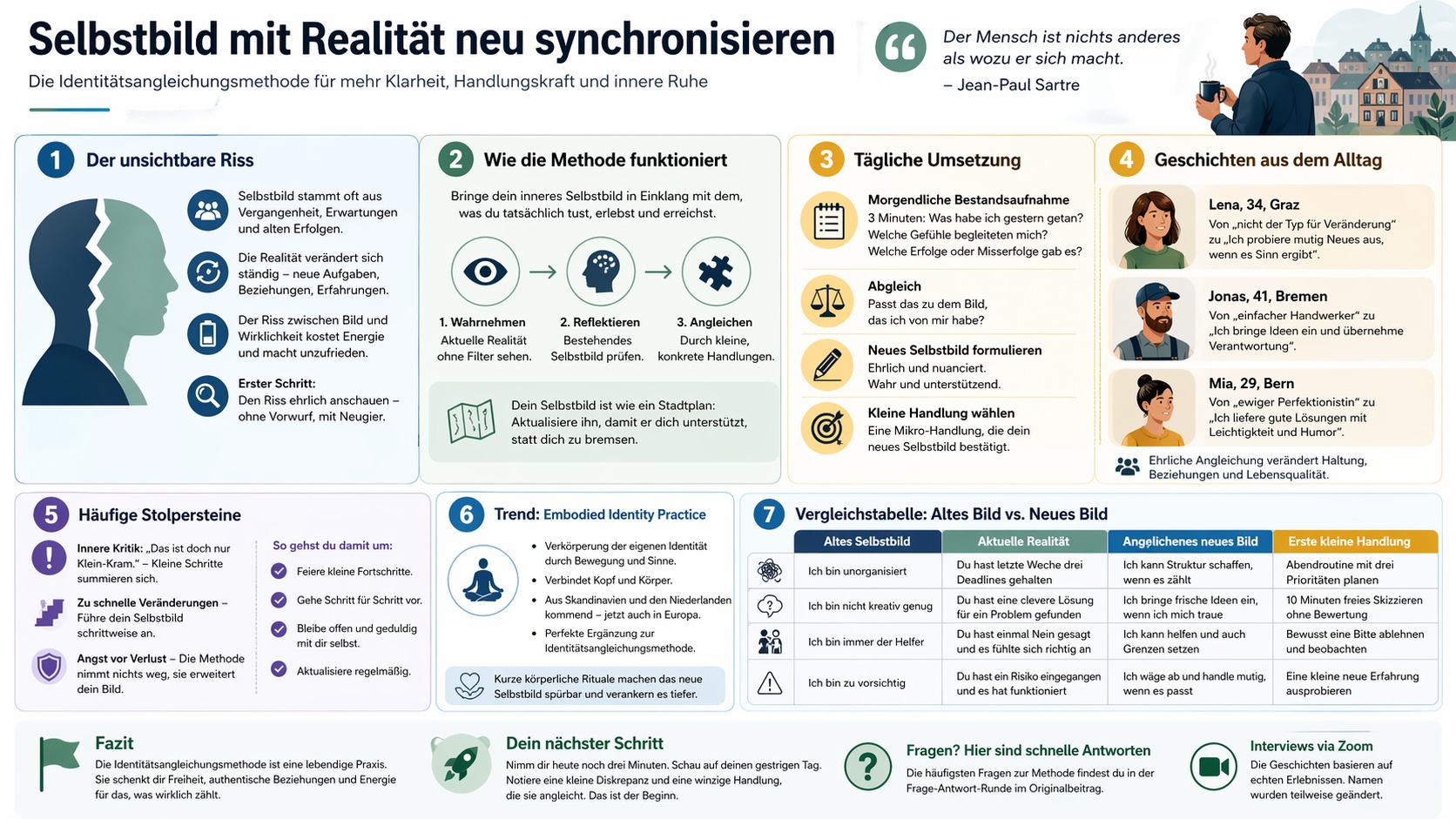 Infografik Synchronisiere Selbstbild mit Realität neu 