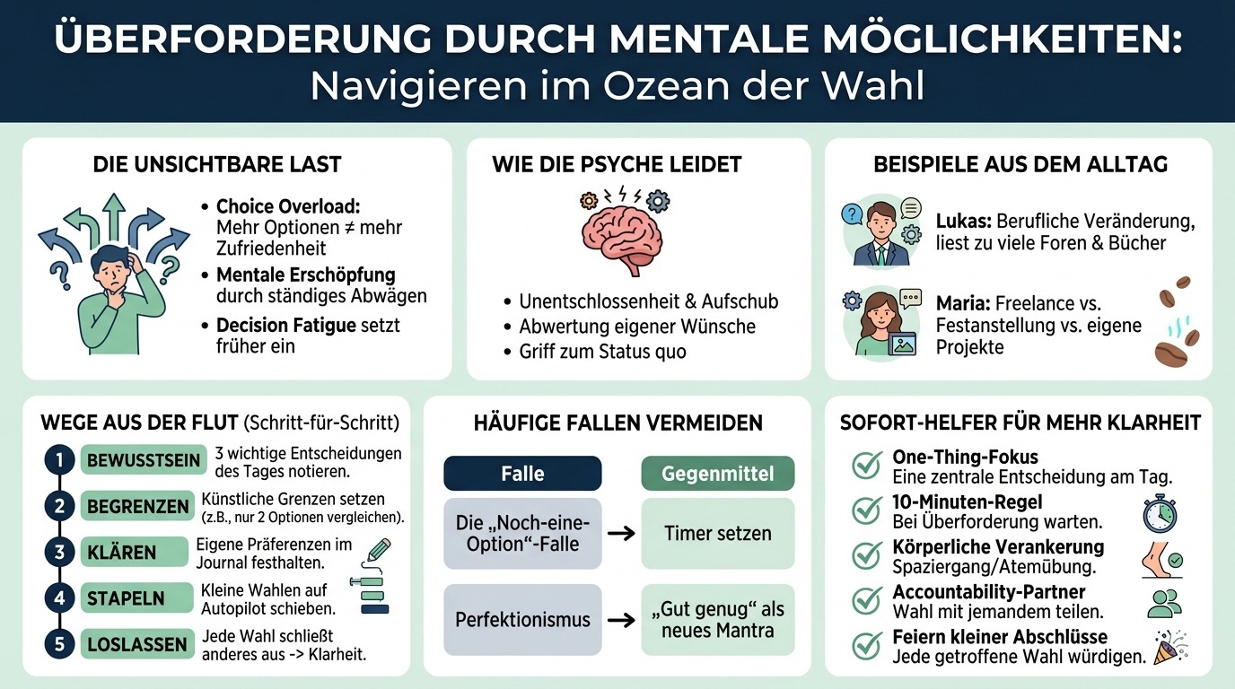 Infografik Überforderung durch mentale Möglichkeiten 