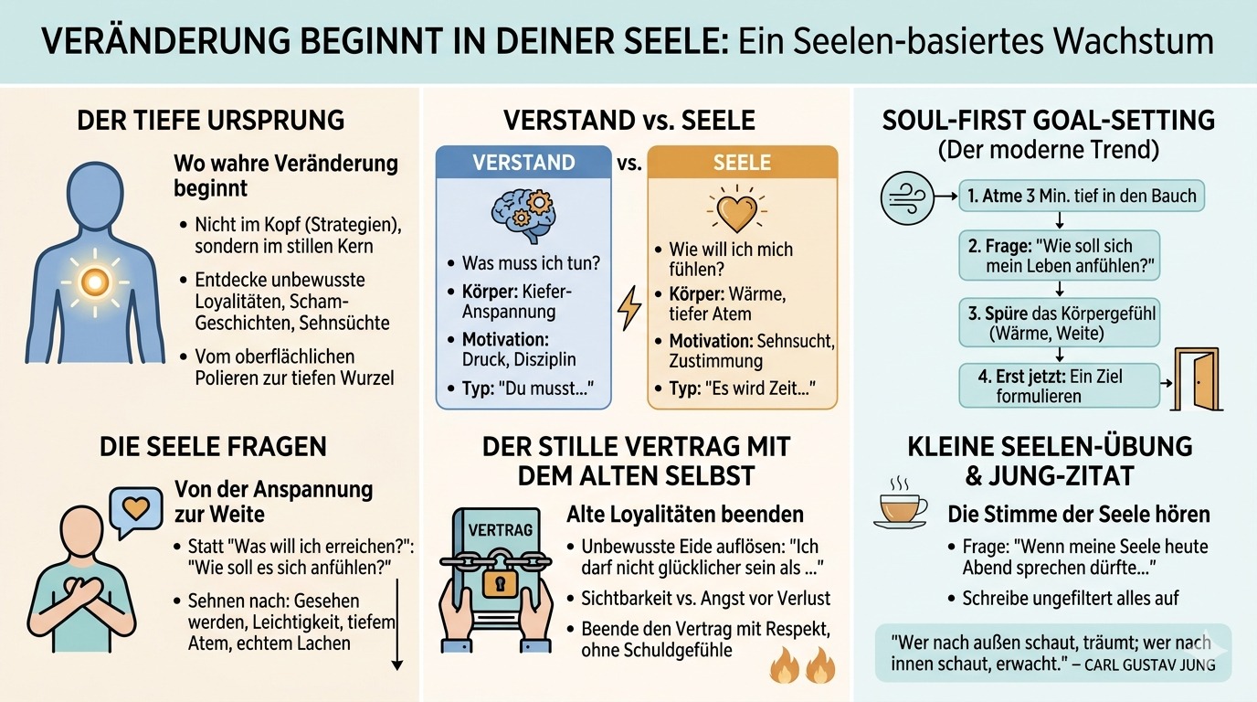 Infografik Veränderung beginnt in deiner Seele.