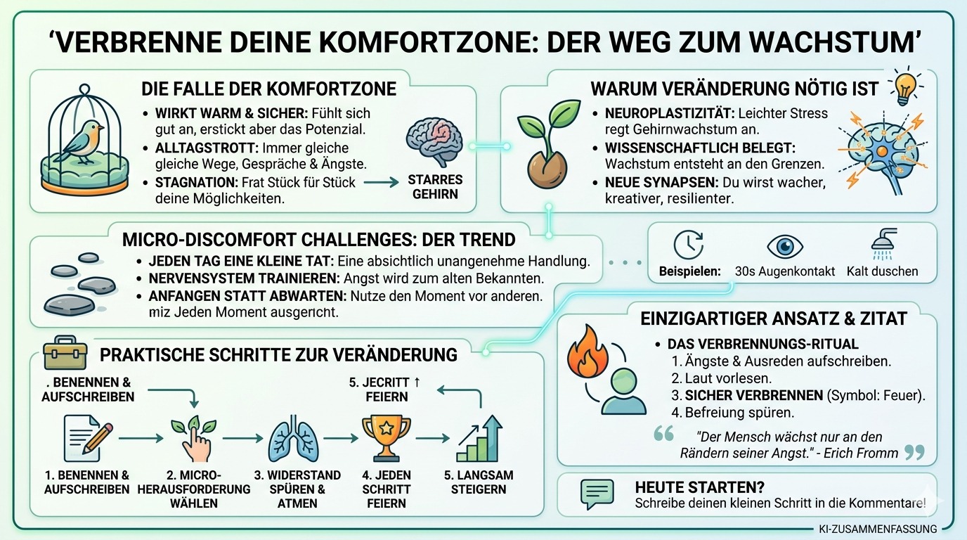 Infografik Verbrenne deine Komfortzone jetzt!