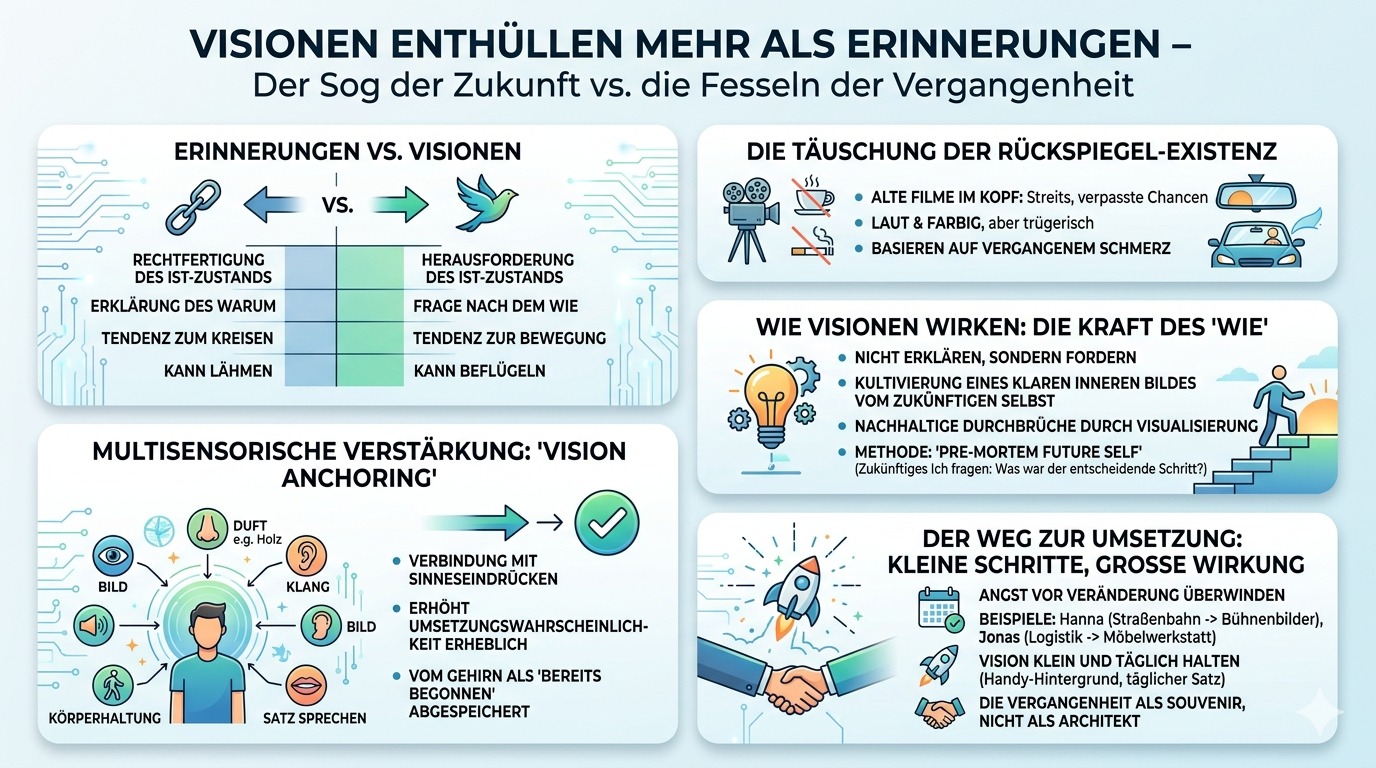 Infografik Visionen enthüllen mehr als Erinnerungen.