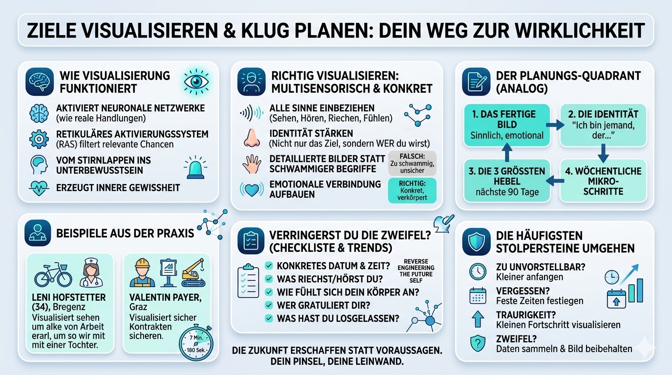 Infografik Visualisiere deine Ziele und plane klug.