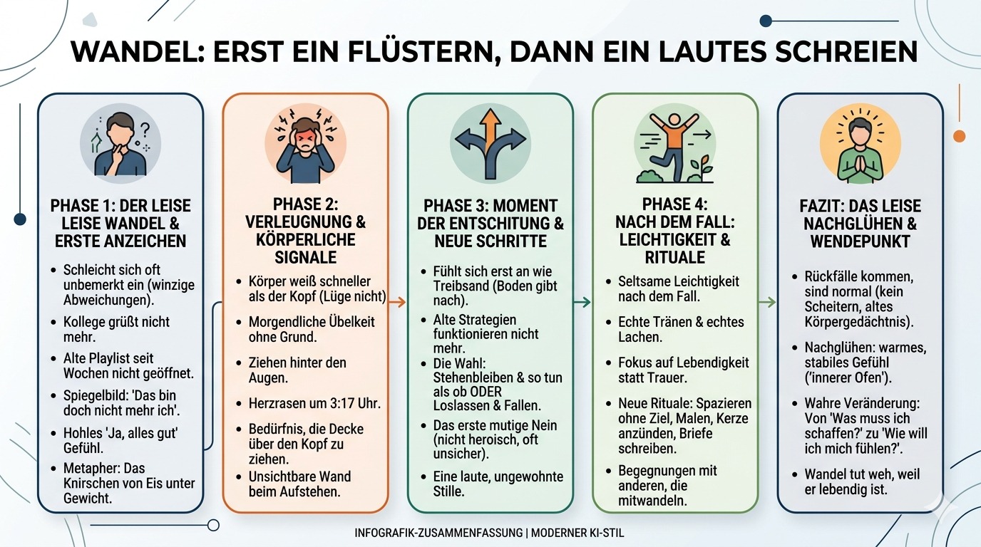 Infografik Wandel flüstert erst, dann schreit er laut