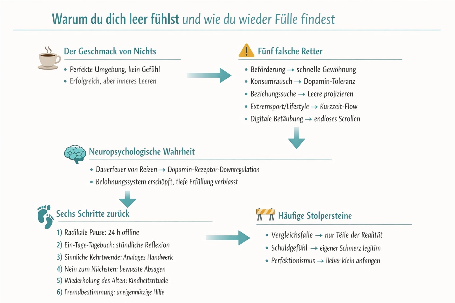 Infografik Warum du dich leer fühlst, obwohl