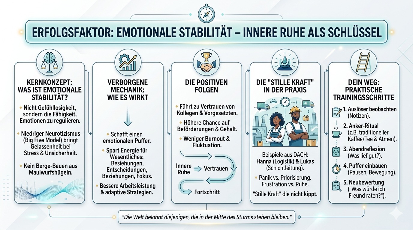 Infografik Warum emotionale Stabilität Erfolg anzieht. 