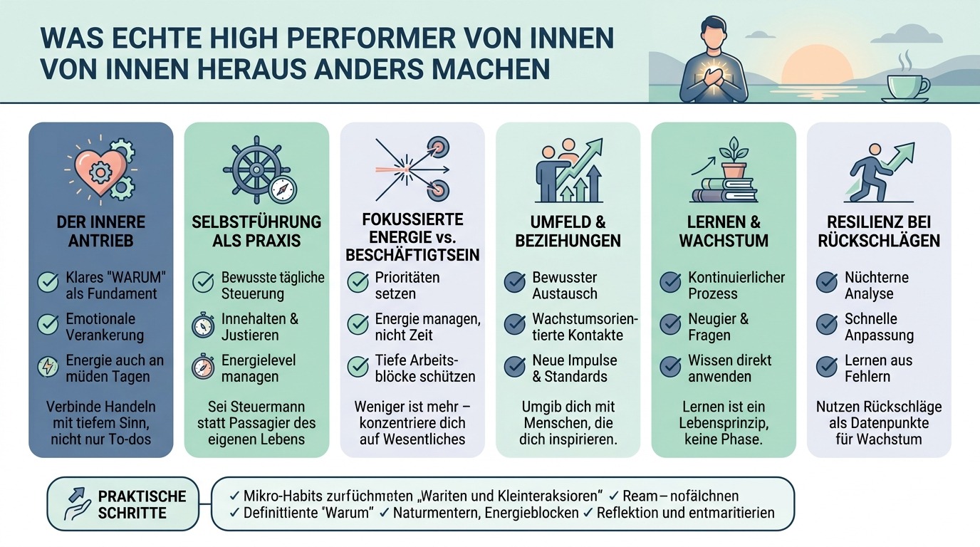 Infografik Was echte High Performer von innen heraus anders machen