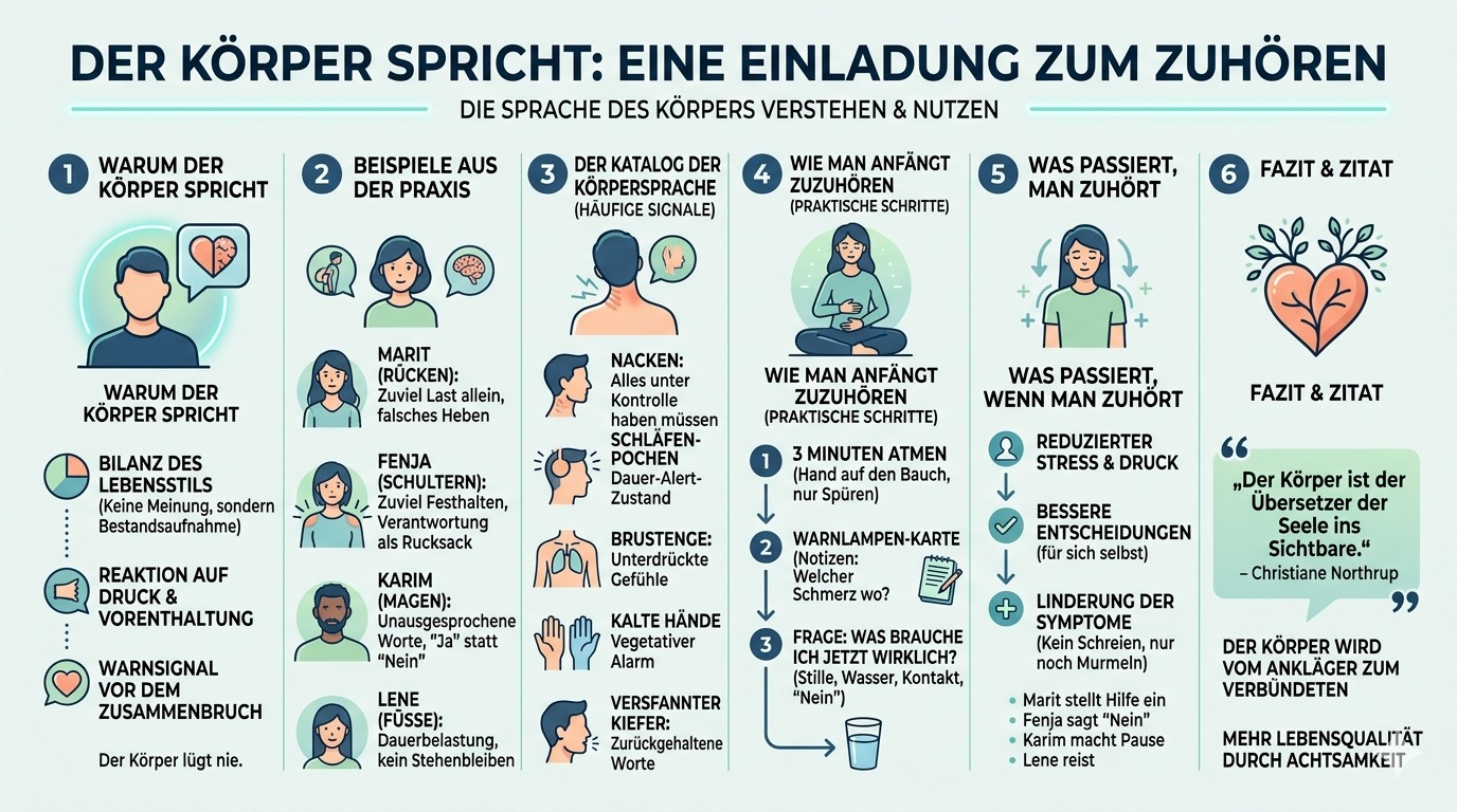 Infografik Wenn der Körper endlich ehrlich zu dir spricht