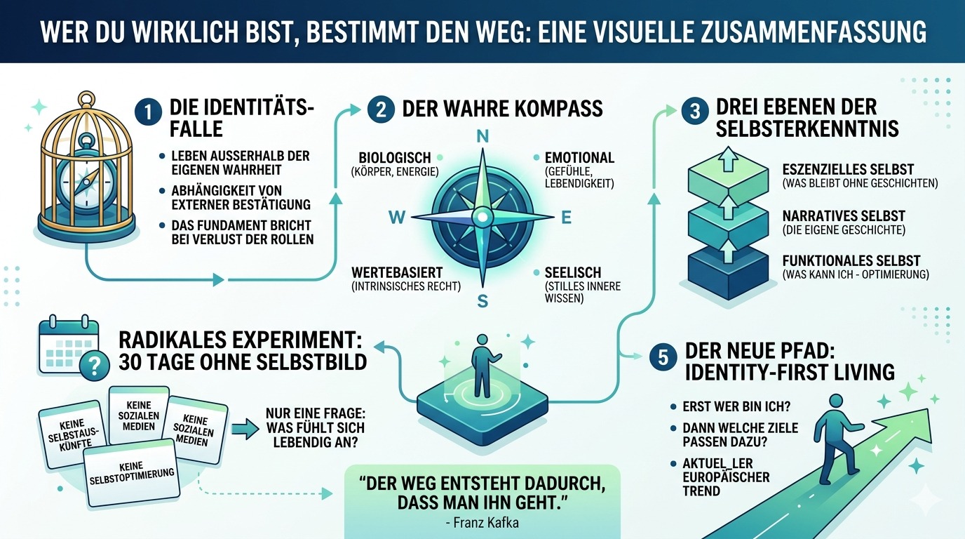 Infografik Wer du wirklich bist, bestimmt den Weg.