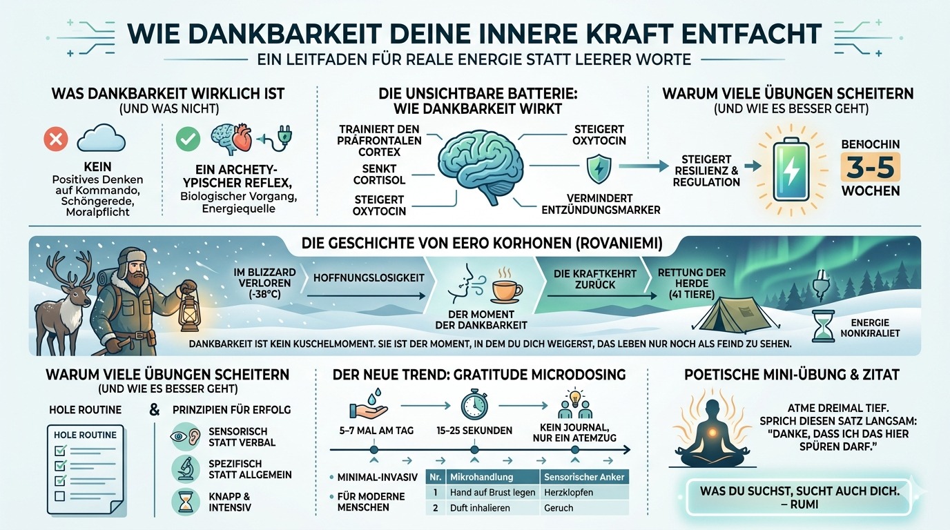Infografik Wie Dankbarkeit deine innere Kraft entfacht Infografik Wie Dankbarkeit deine innere Kraft entfacht