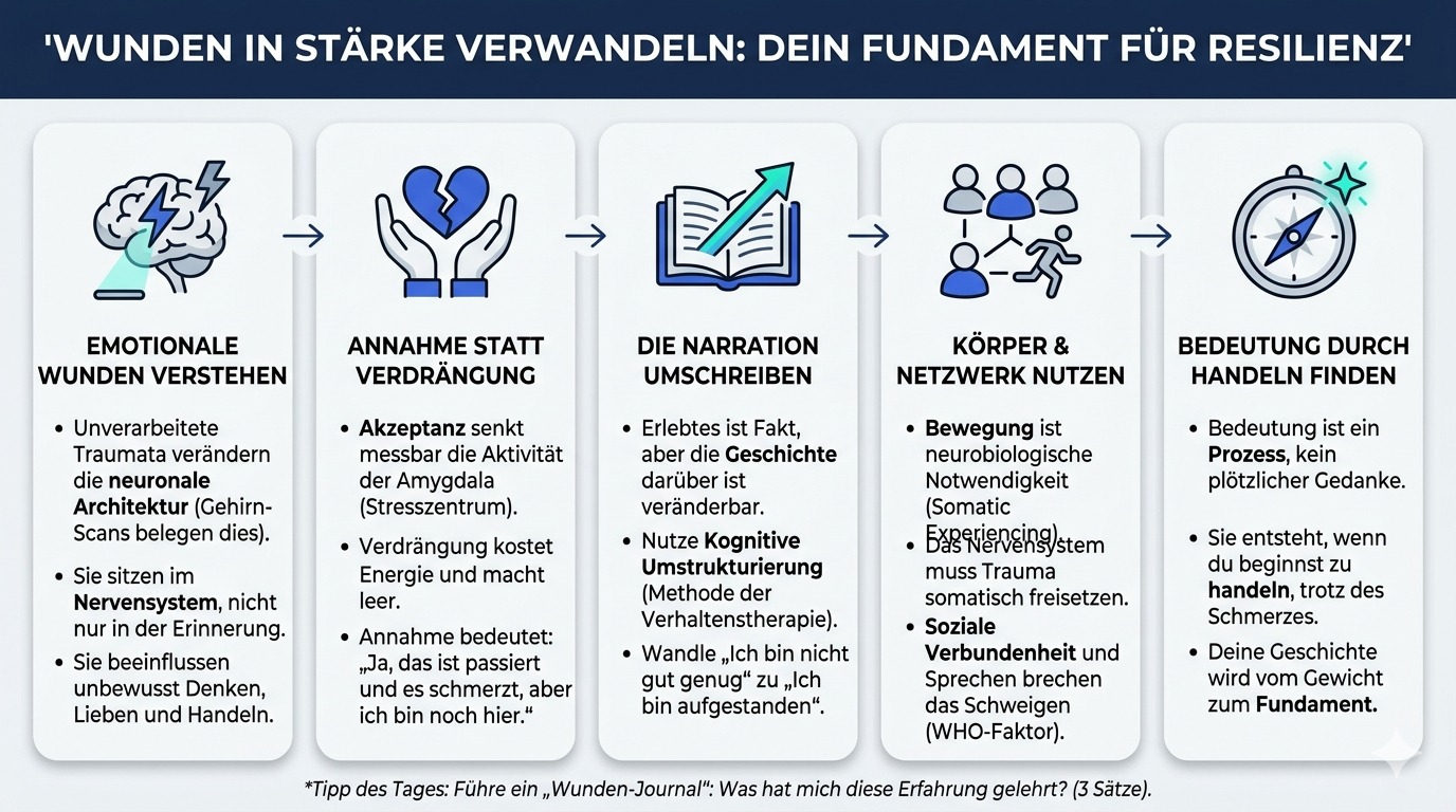 Infografik Wie du Wunden in Stärke verwandelst