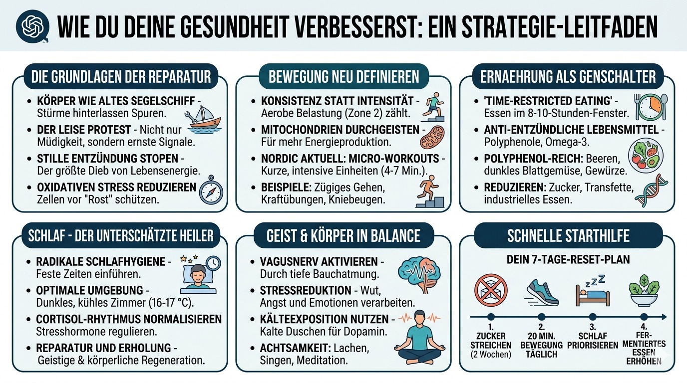 Infografik Wie du deine Gesundheit verbesserst