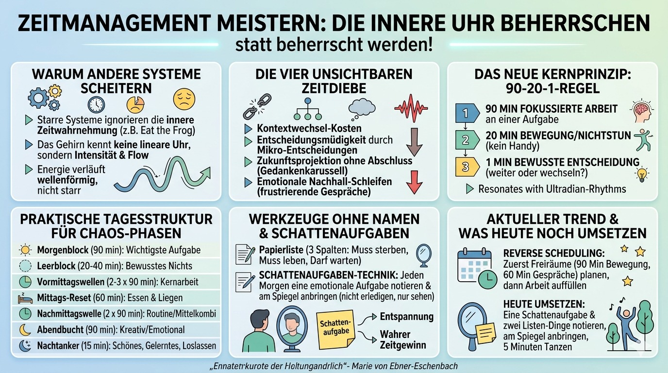 Infografik Zeitmanagement meistern – so geht's!