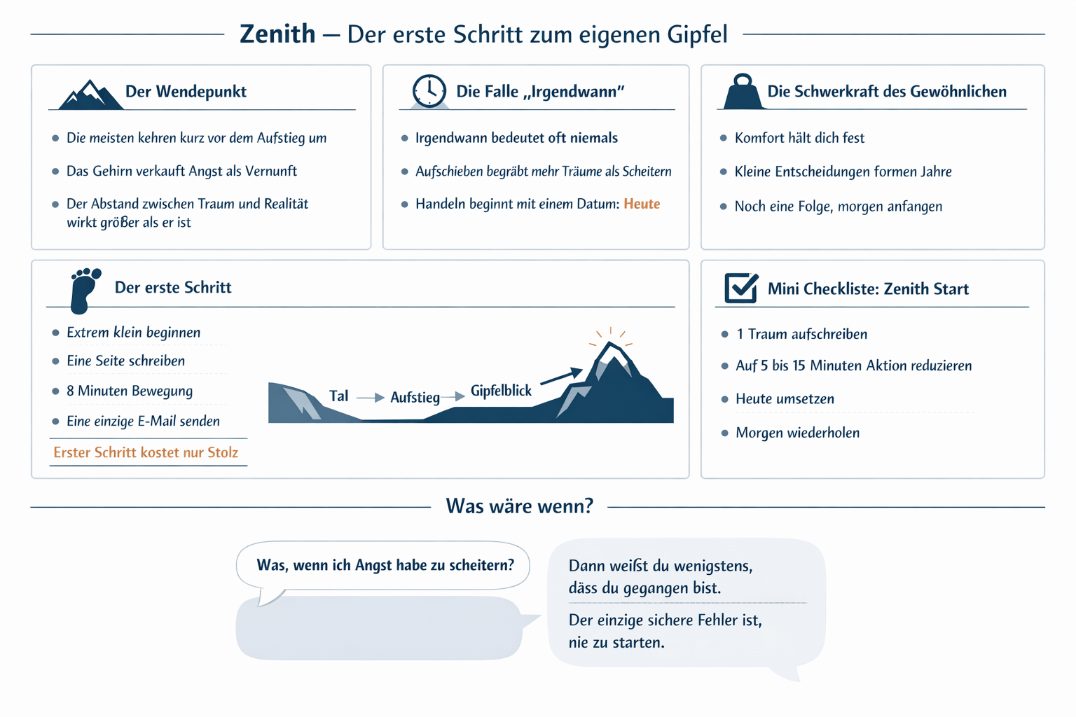 Infografik Zenith – der Gipfel wartet nur auf dich