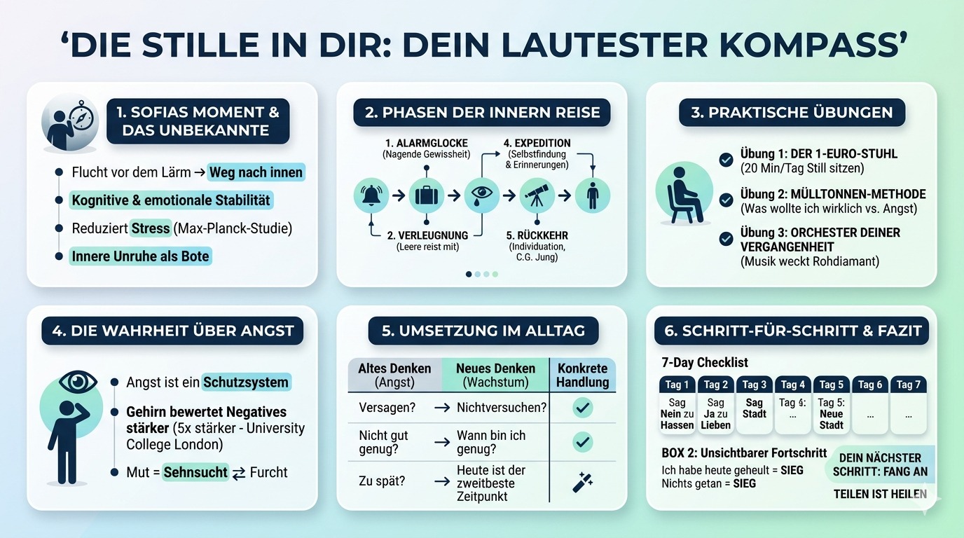 Infografik „Die Stille in dir ist der lauteste Kompass“ 